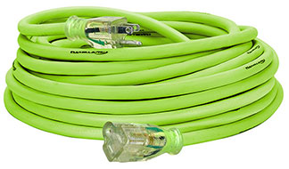 Flexzilla® Pro Extension Cord, 12/3 AWG SJTW, 50', Outdoor, Lighted Plug